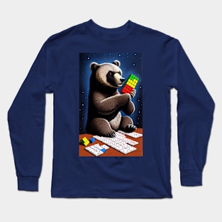 Panda Playing Rubik 14 Long Sleeve T-Shirt